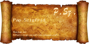 Pap Szigfrid névjegykártya