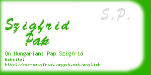 szigfrid pap business card